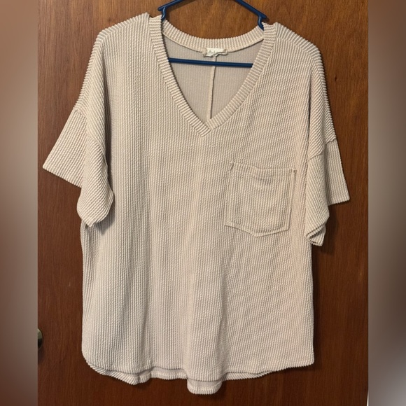 Altar’d State Alessia Beige Ribbed Tunic Top - Picture 4 of 6